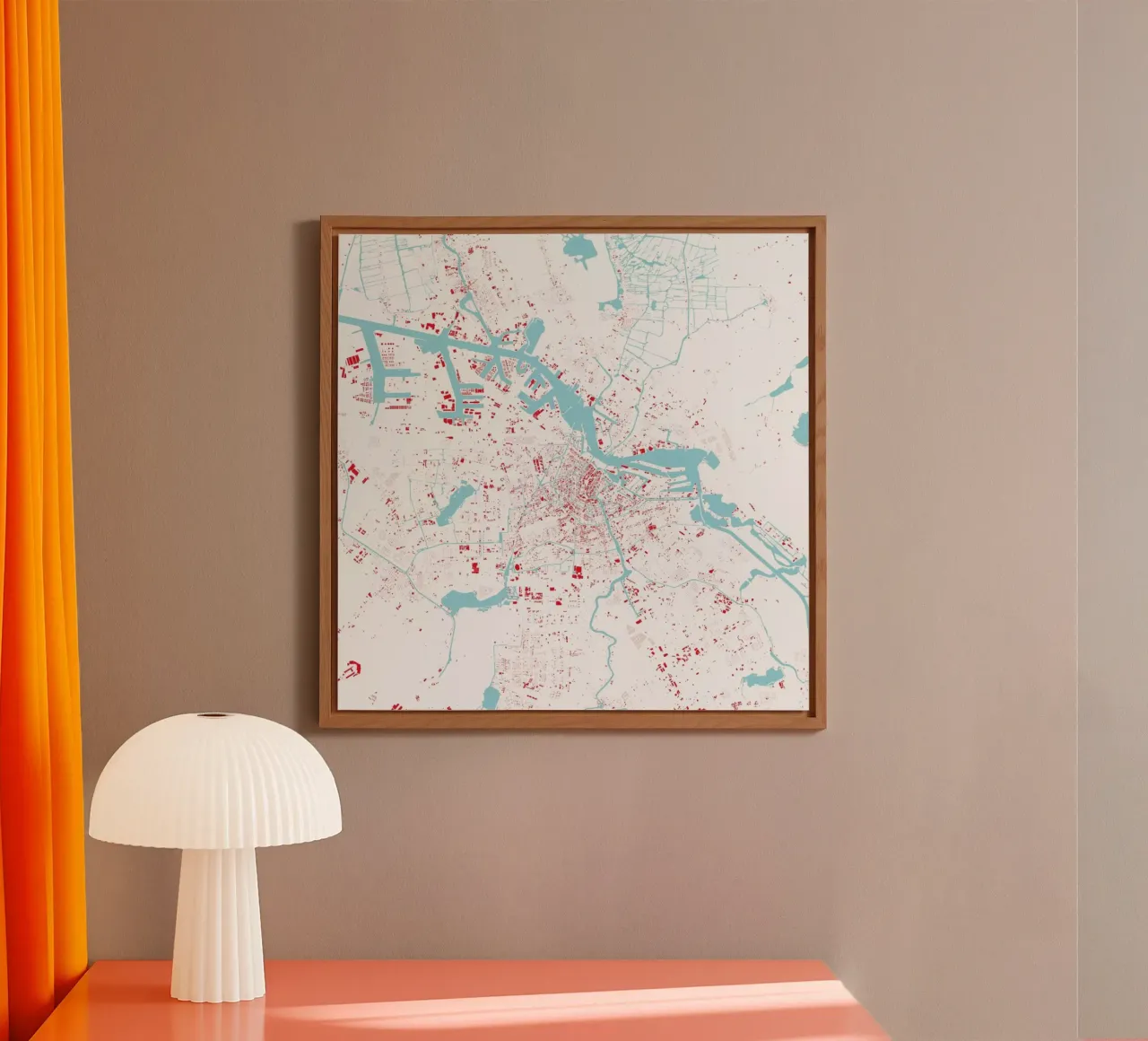 Amsterdam Red alluminio dibond da Urban Maps