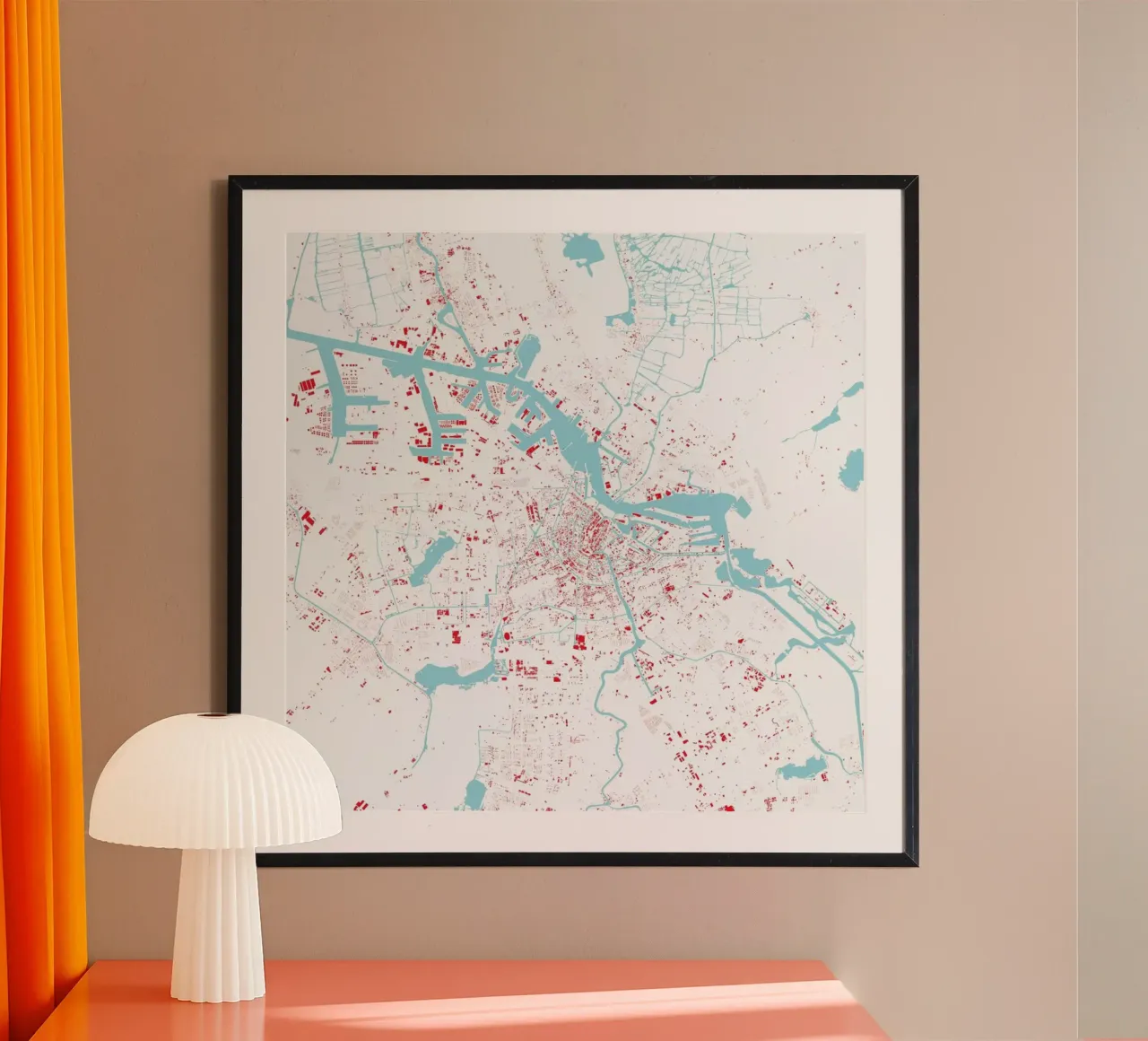 Amsterdam Red poster da Urban Maps