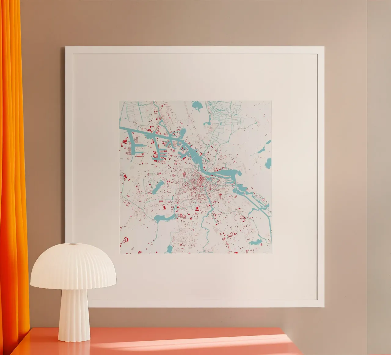 Amsterdam Red poster da Urban Maps