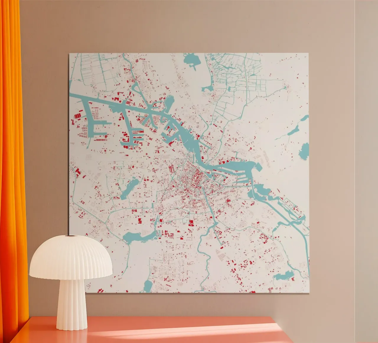 Amsterdam Red poster da Urban Maps