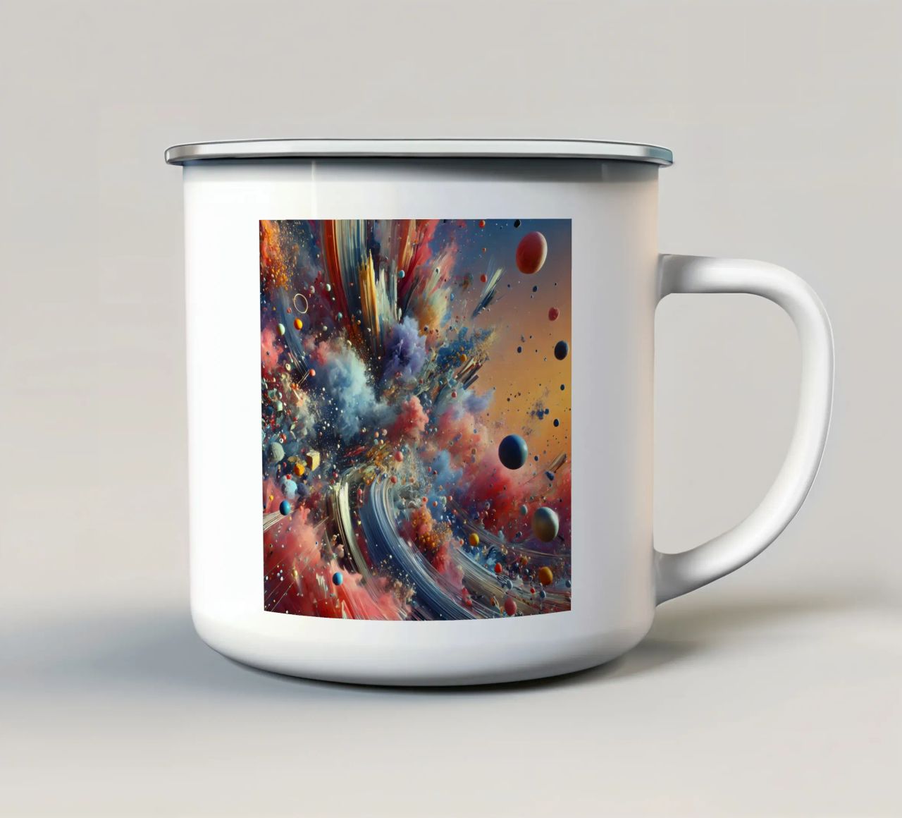 action splash abstract tazza in smalto da abstrakt