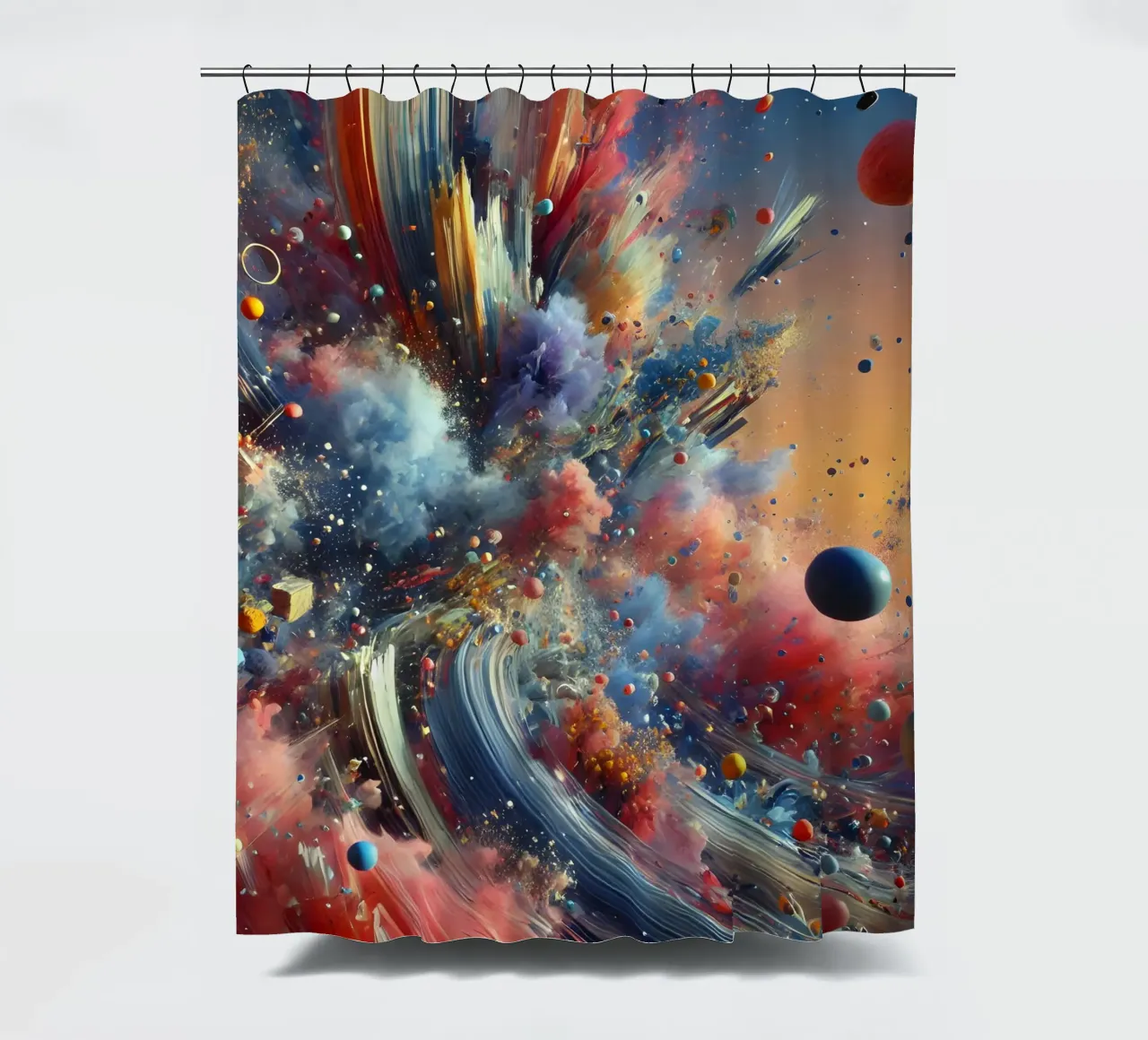 action splash abstract tenda da doccia da abstrakt