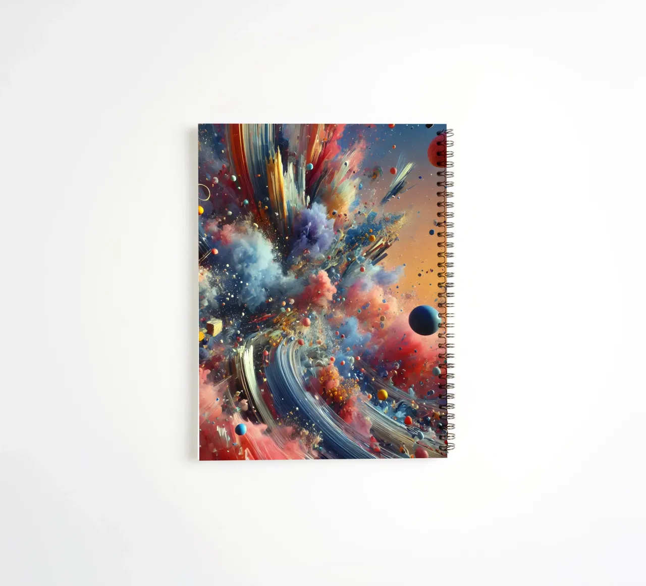 action splash abstract spiral notebook by abstrakt