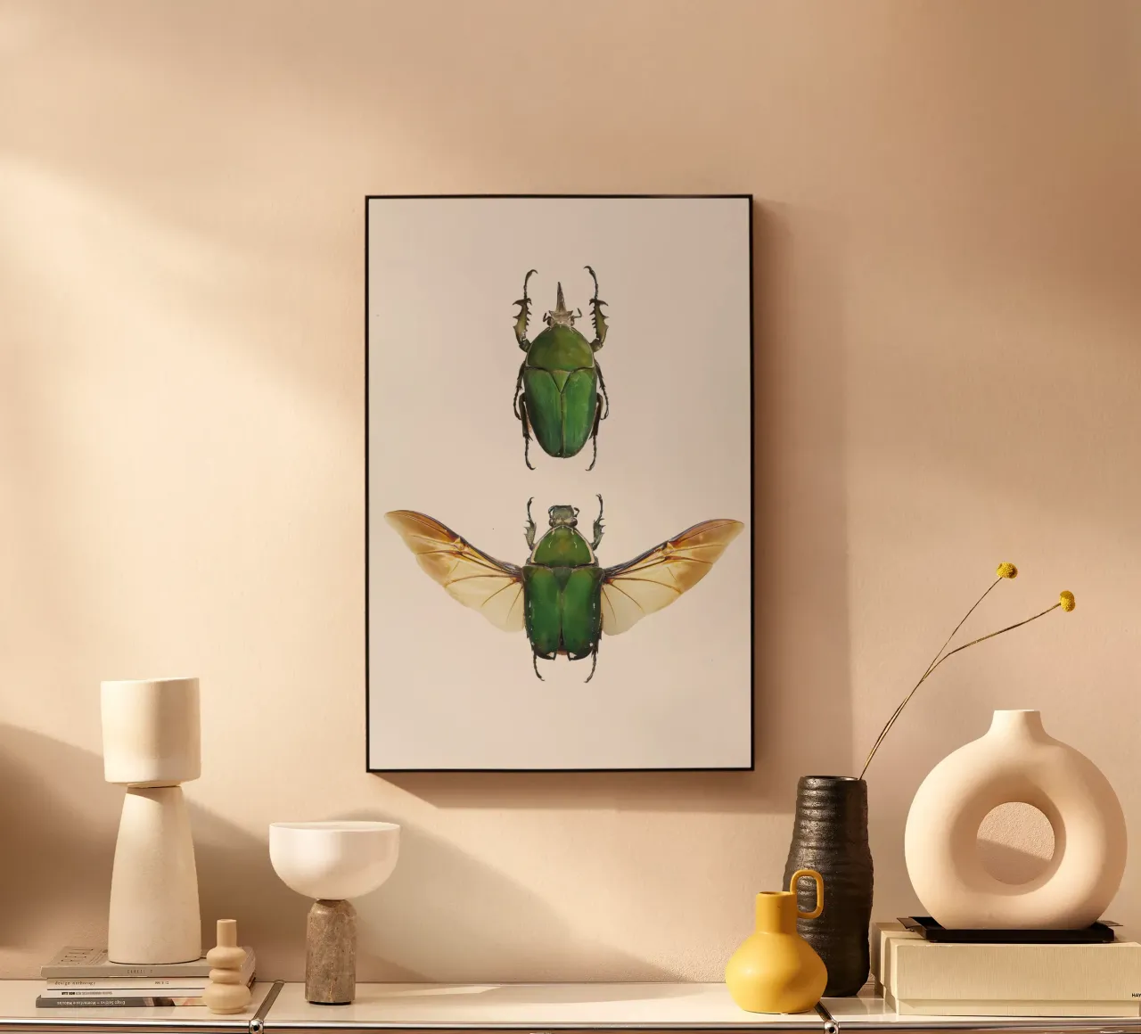 Nature’s Jewels: Green Beetles forex plate by Curious Collections by Marielle Leenders