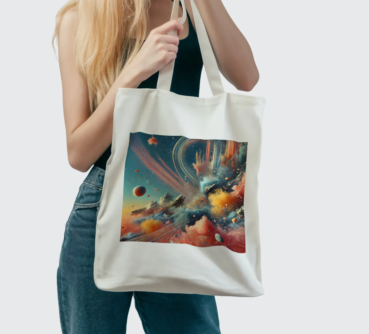 action splash abstract borsa in juta da abstrakt
