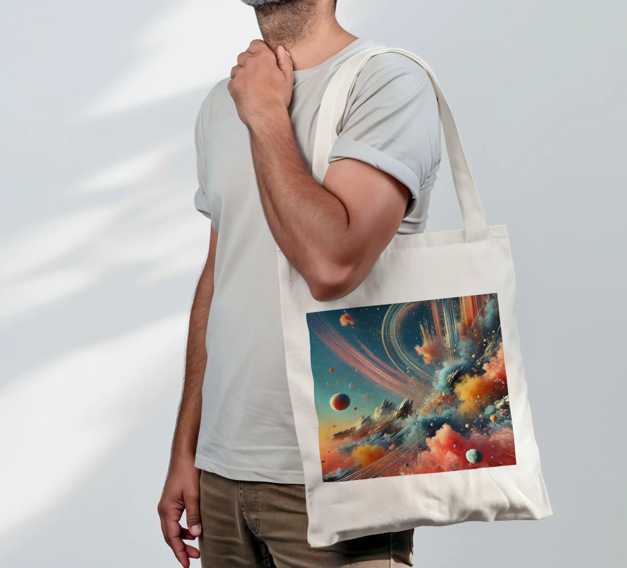 action splash abstract borsa in juta da abstrakt