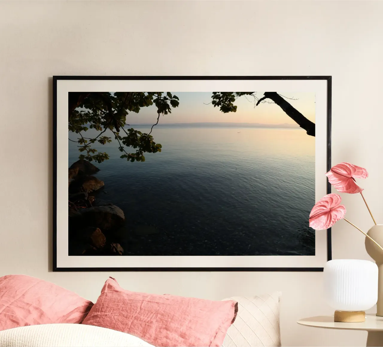 Mattina al lago II poster con telaio in legno da Atelier_SousleMont_Photography