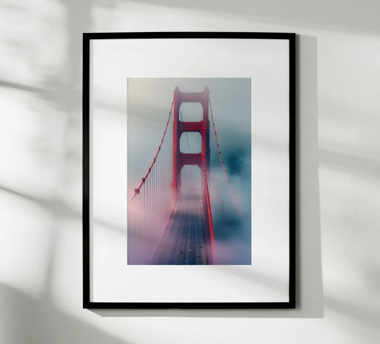 Golden Gate Bridge Illuminated Through the Mist carta hahnemühle da AlbertKlee