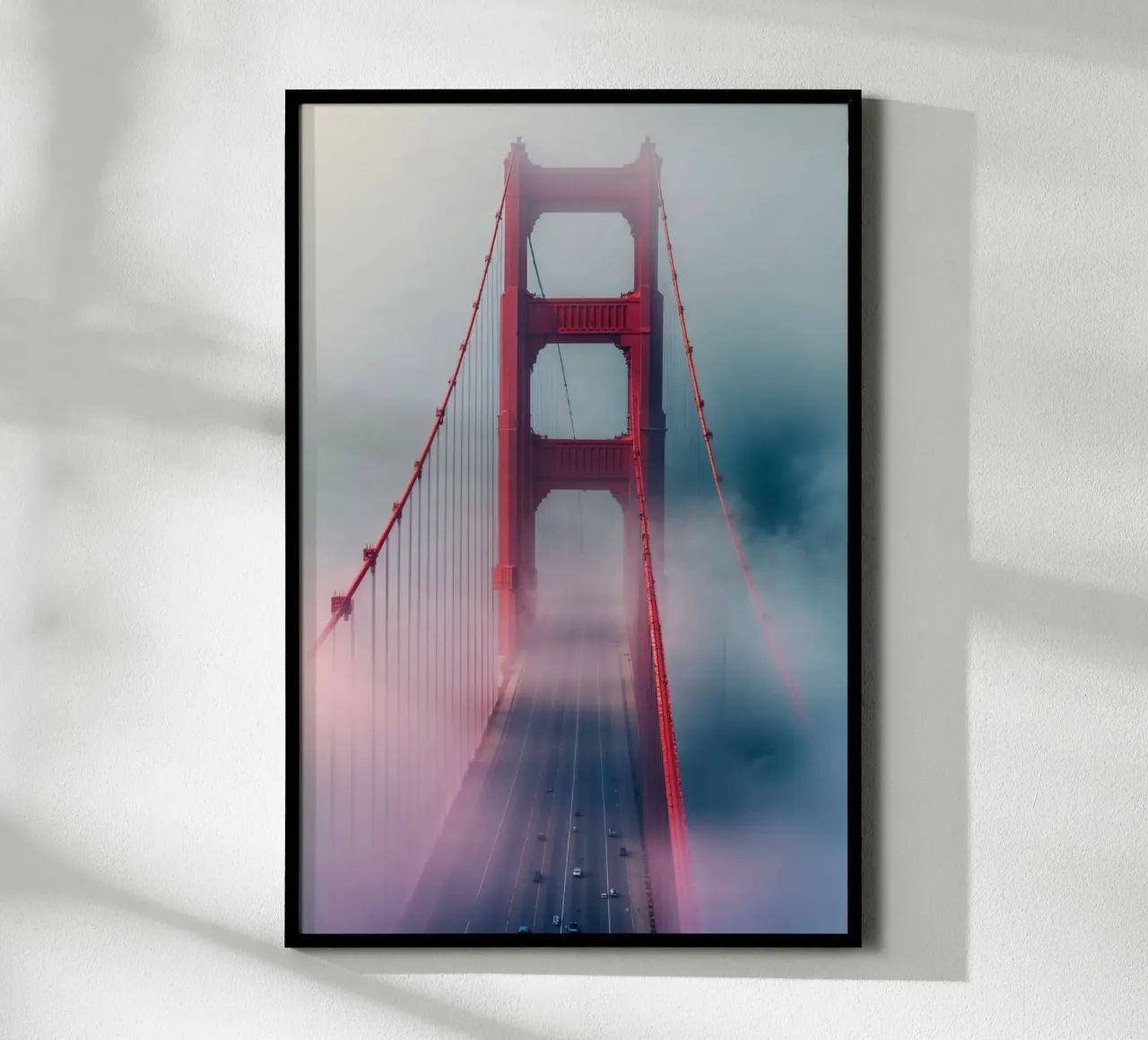 Golden Gate Bridge Illuminated Through the Mist carta hahnemühle da AlbertKlee