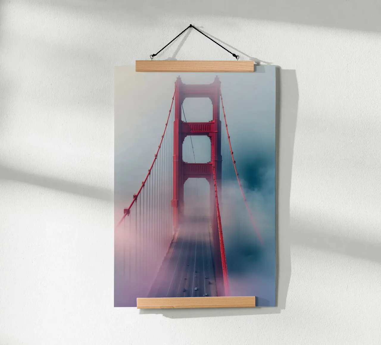 Golden Gate Bridge Illuminated Through the Mist carta hahnemühle da AlbertKlee