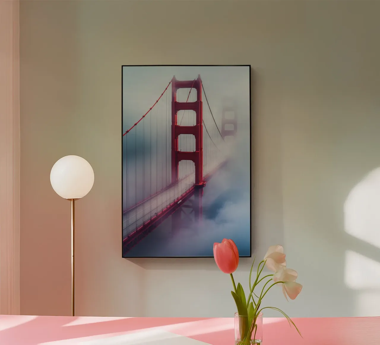 Golden Gate Bridge Cloaked in Mysterious Fog plexiglass da AlbertKlee
