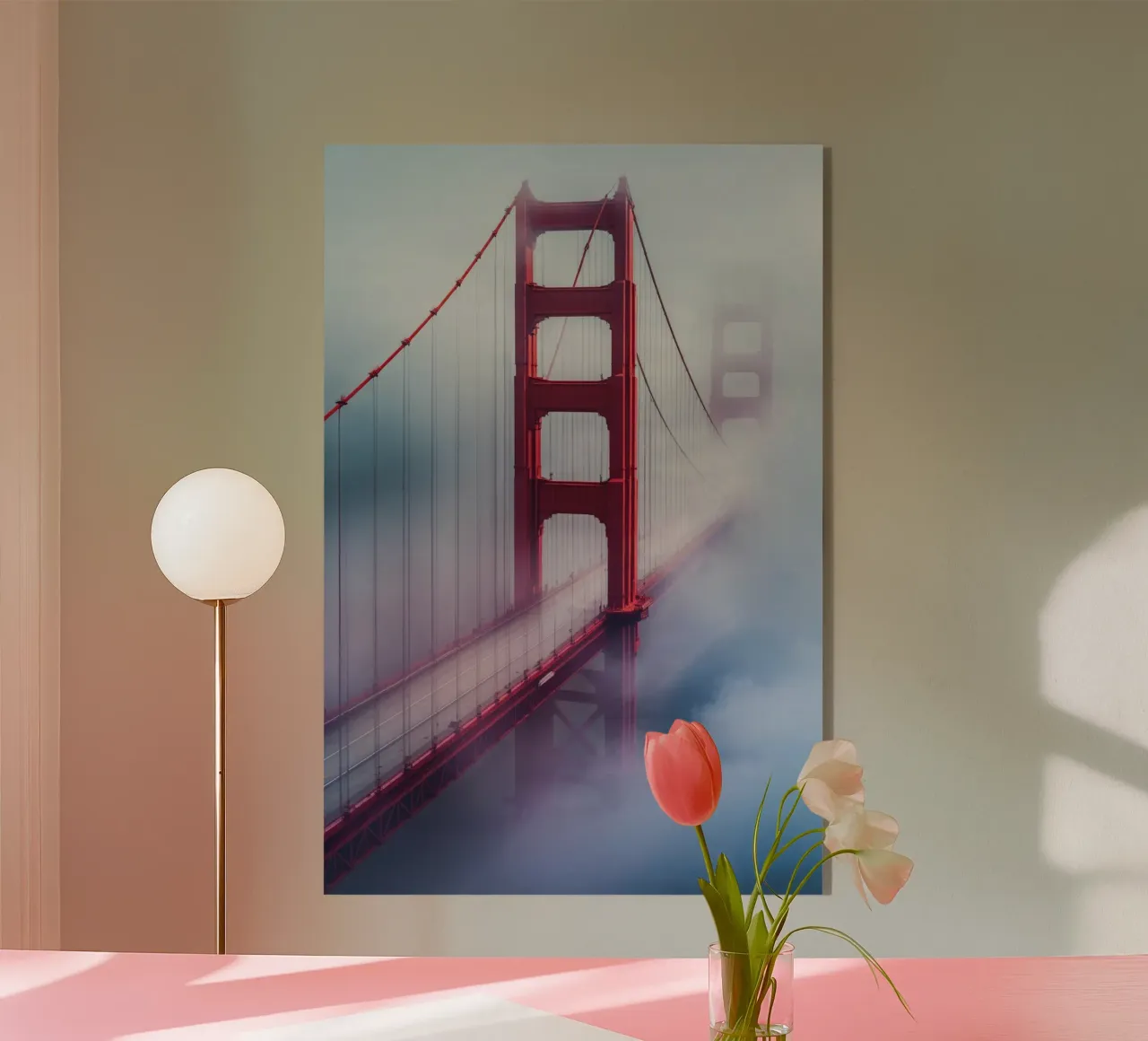 Golden Gate Bridge Cloaked in Mysterious Fog plexiglass da AlbertKlee