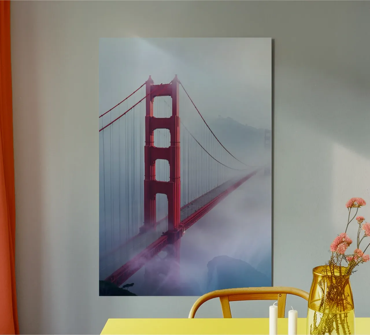 Golden Gate Bridge: A Vision in the Fog alluminio dibond da AlbertKlee