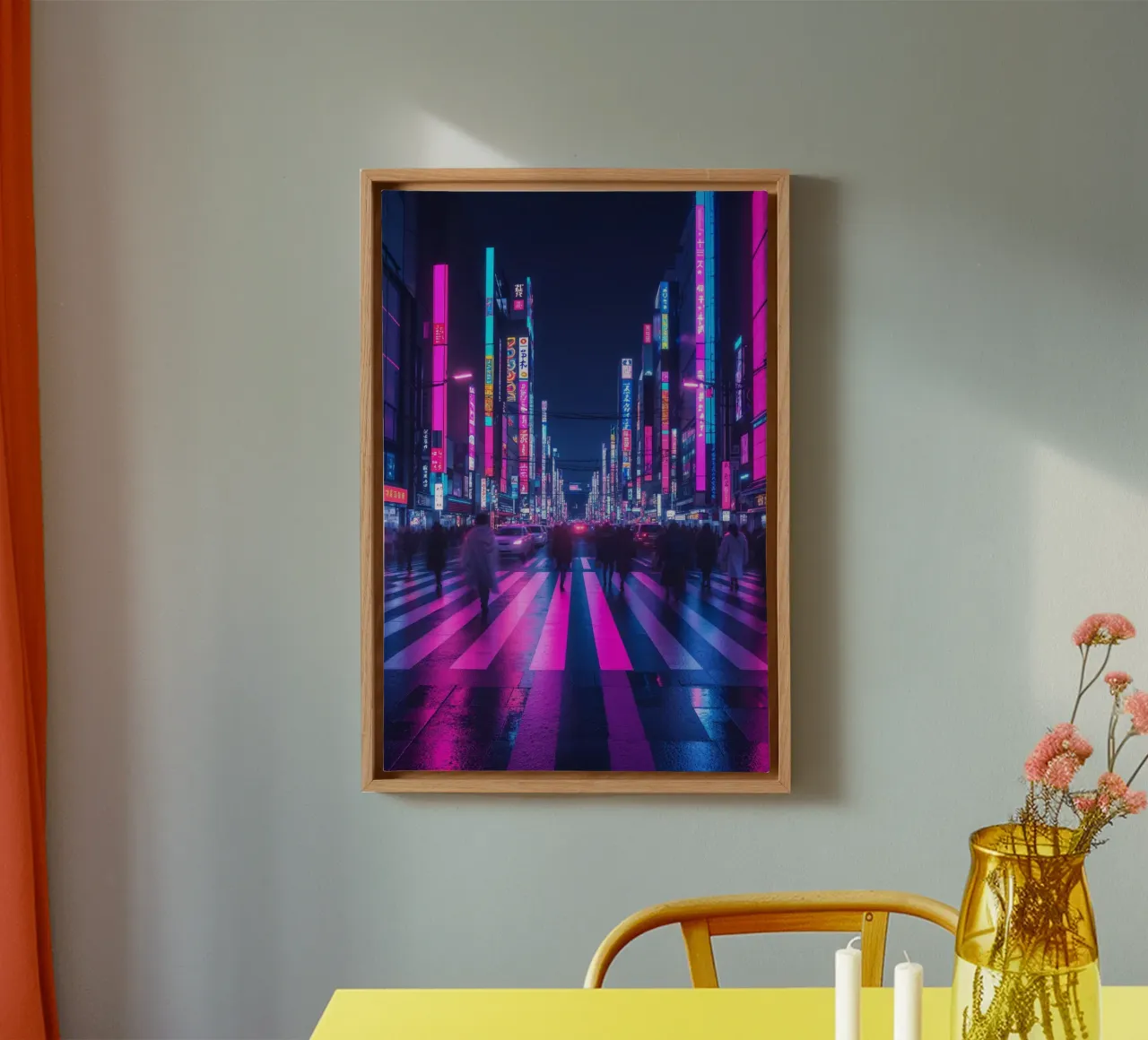 Neon Dreams of Shinjuku tela con Cornice a cassetta da AlbertKlee