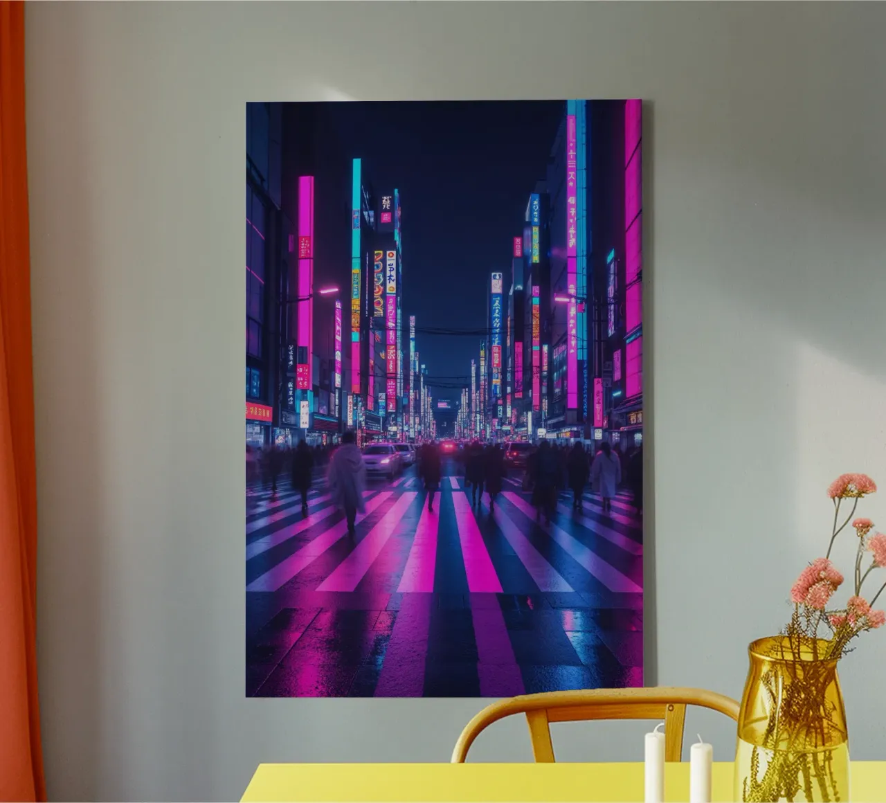 Neon Dreams of Shinjuku tela con Cornice a cassetta da AlbertKlee