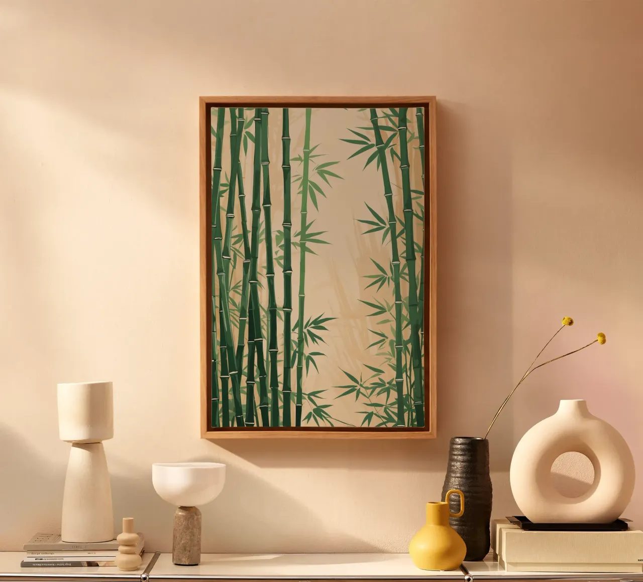 Minimalist Bamboo Forest tela con Cornice a cassetta da AlbertKlee