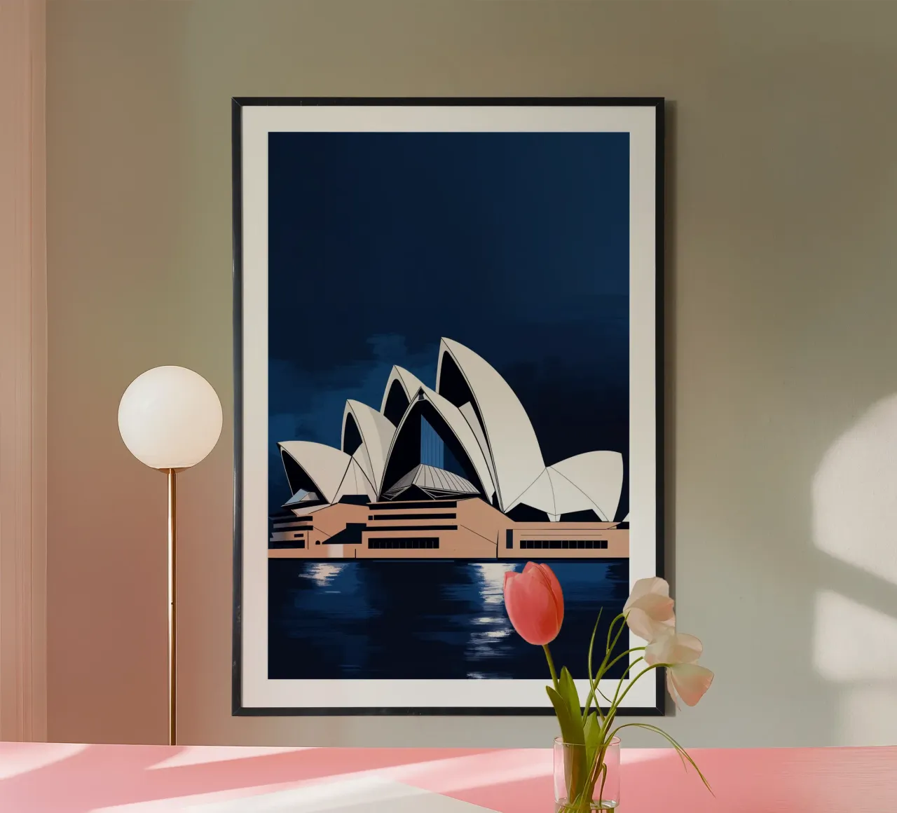 Iconic Sydney Opera House: Abstract Geometry poster con telaio in alluminio da AlbertKlee