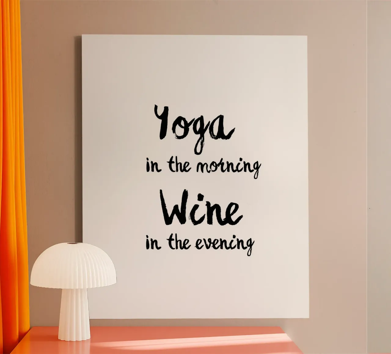 Yoga e vino tela con Cornice a cassetta da Second Canvas