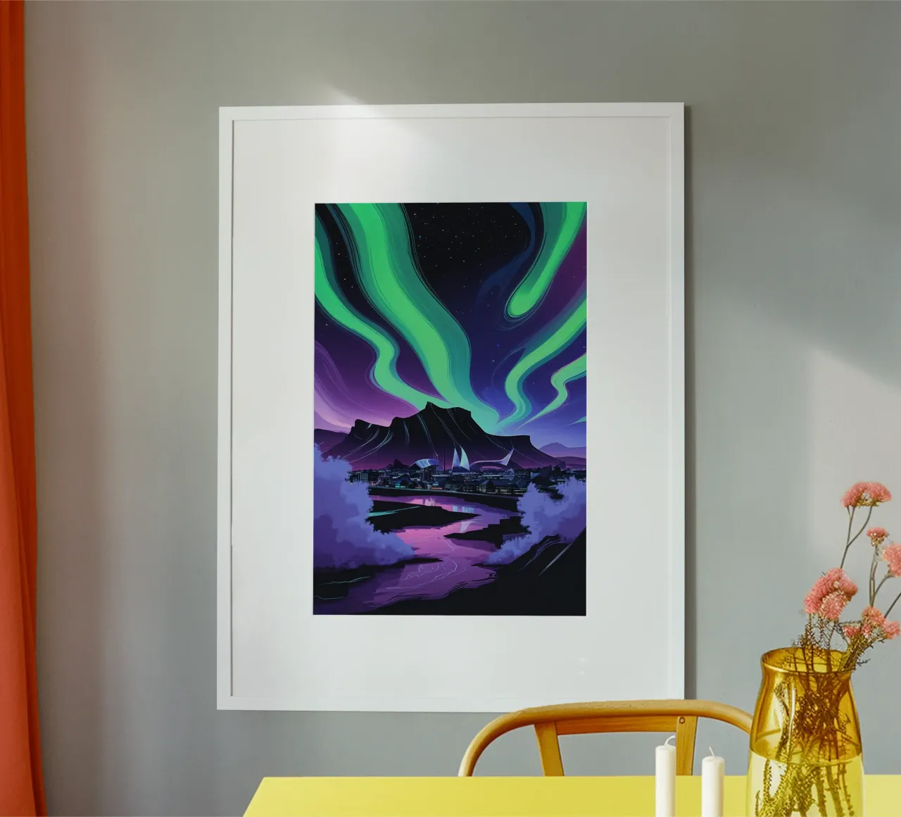 Aurora Glow Over Arctic Serenity poster da AlbertKlee