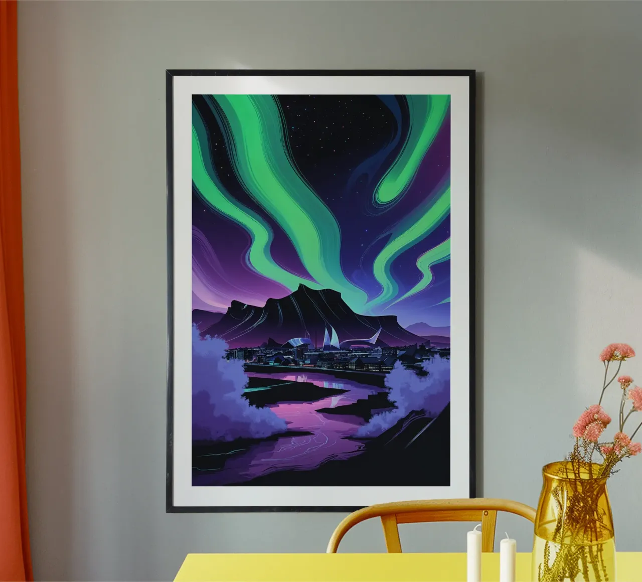 Aurora Glow Over Arctic Serenity poster da AlbertKlee