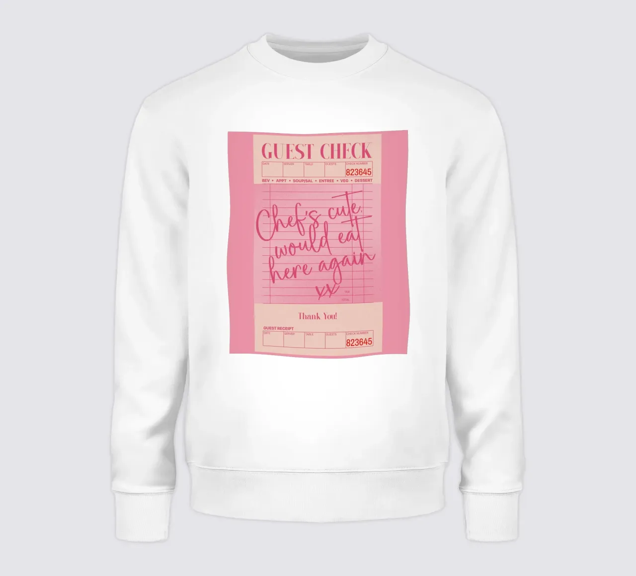 Poster per il controllo degli ospiti, stampa carina dello chef, arte da parete rosa felpa da PrintStudio