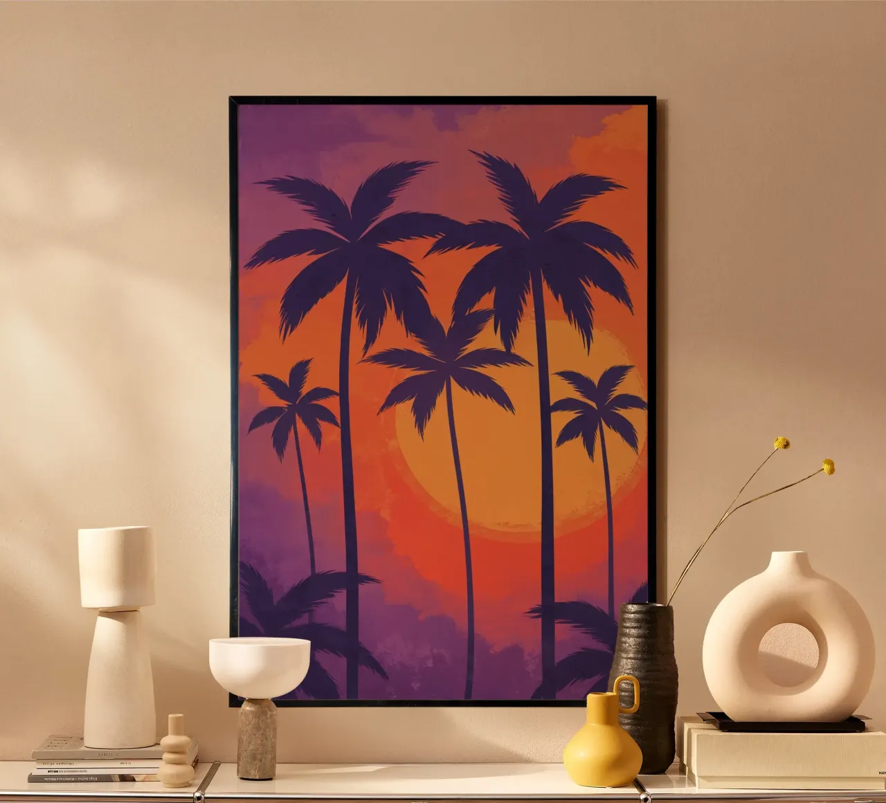 Radiant Palms at Sunset Hahnemühle von AlbertKlee