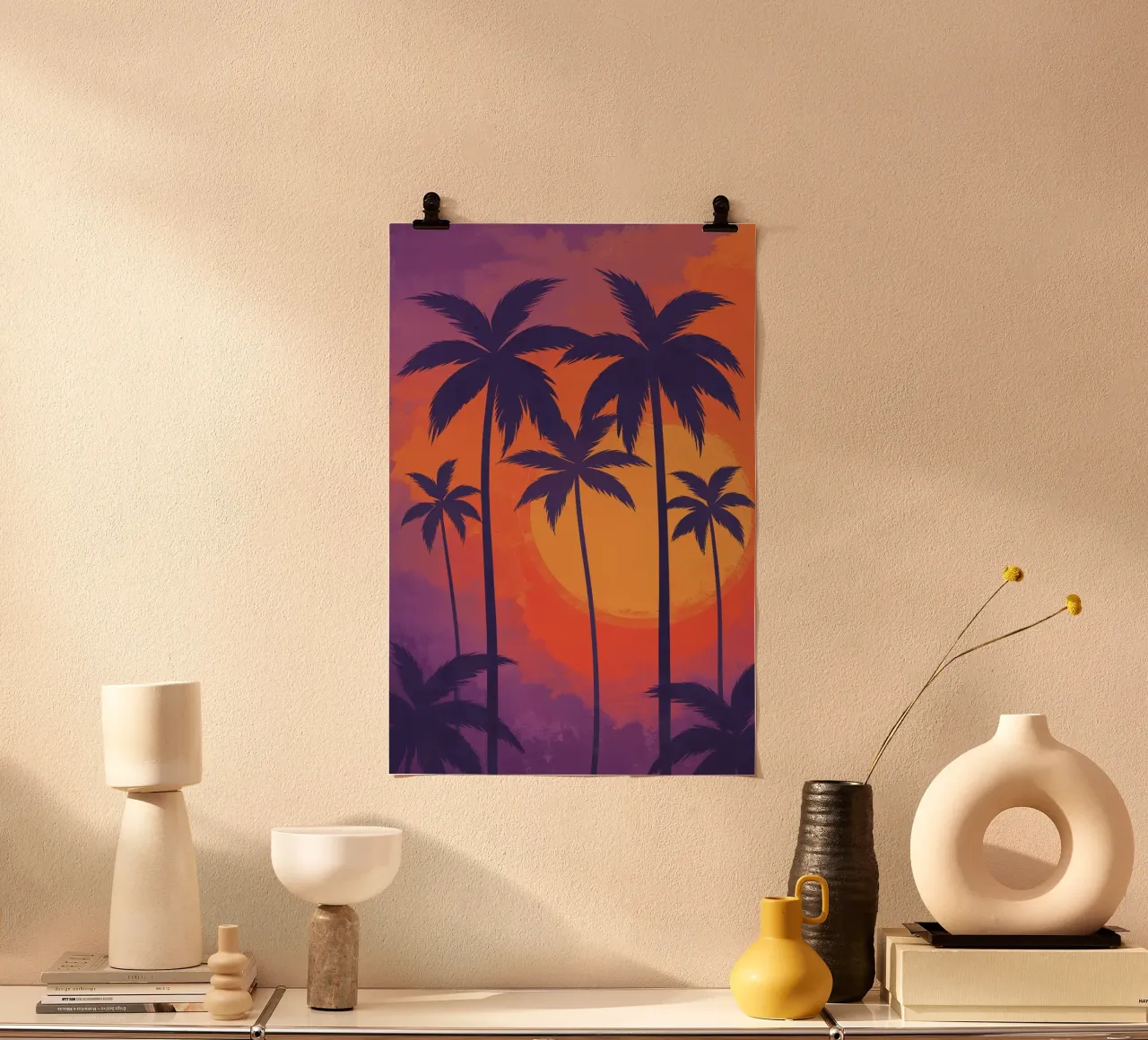 Radiant Palms at Sunset Hahnemühle von AlbertKlee