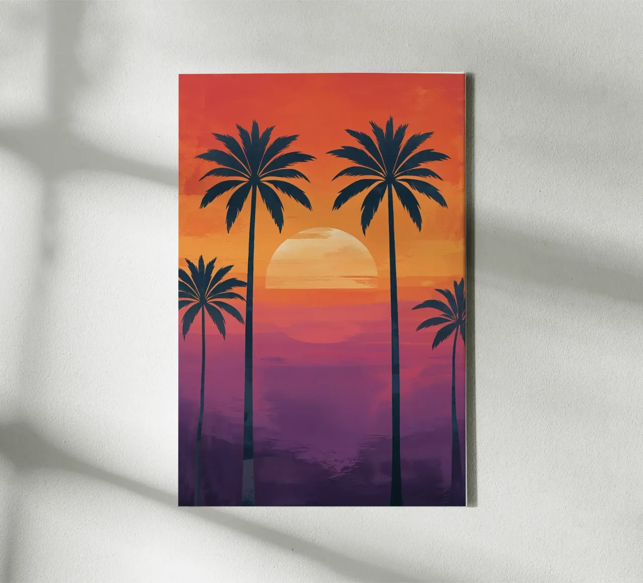 Bold Palms and Fiery Skies tela con Cornice a cassetta da AlbertKlee