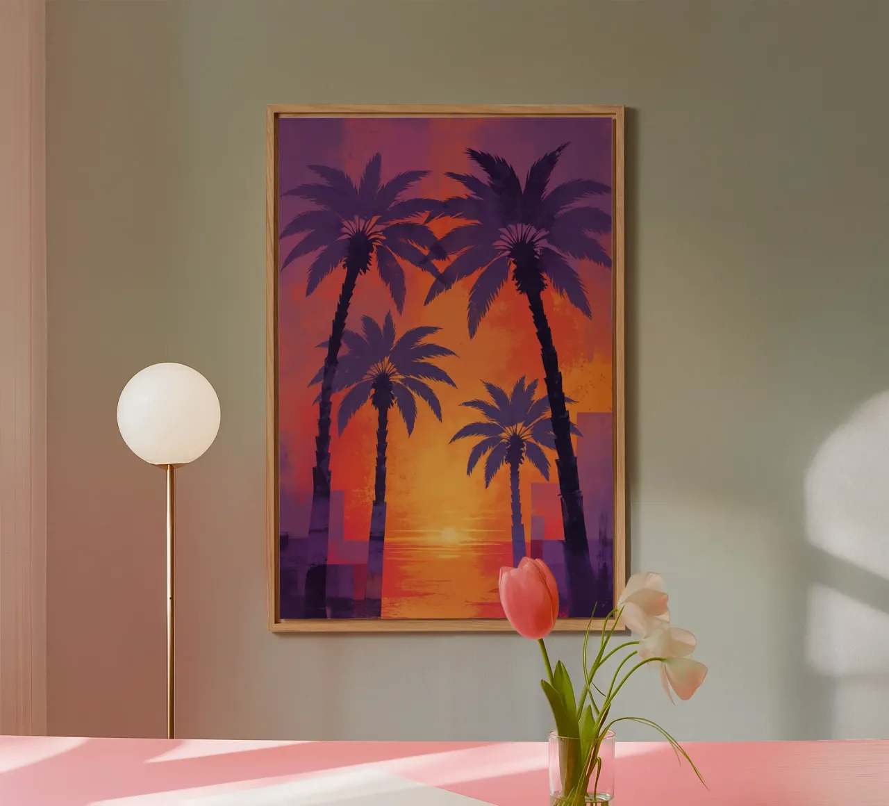 Serene Sunset with Majestic Palms pannello forex da AlbertKlee
