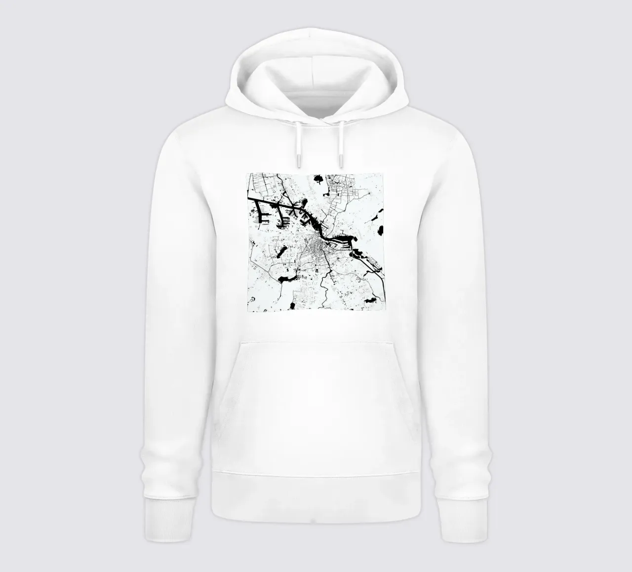 Amsterdam White felpa con cappuccio da Urban Maps