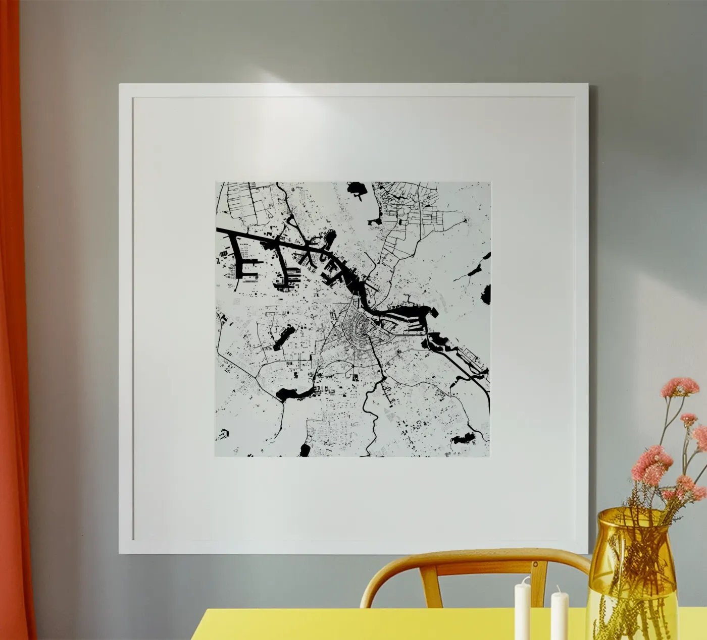 Amsterdam White poster da Urban Maps