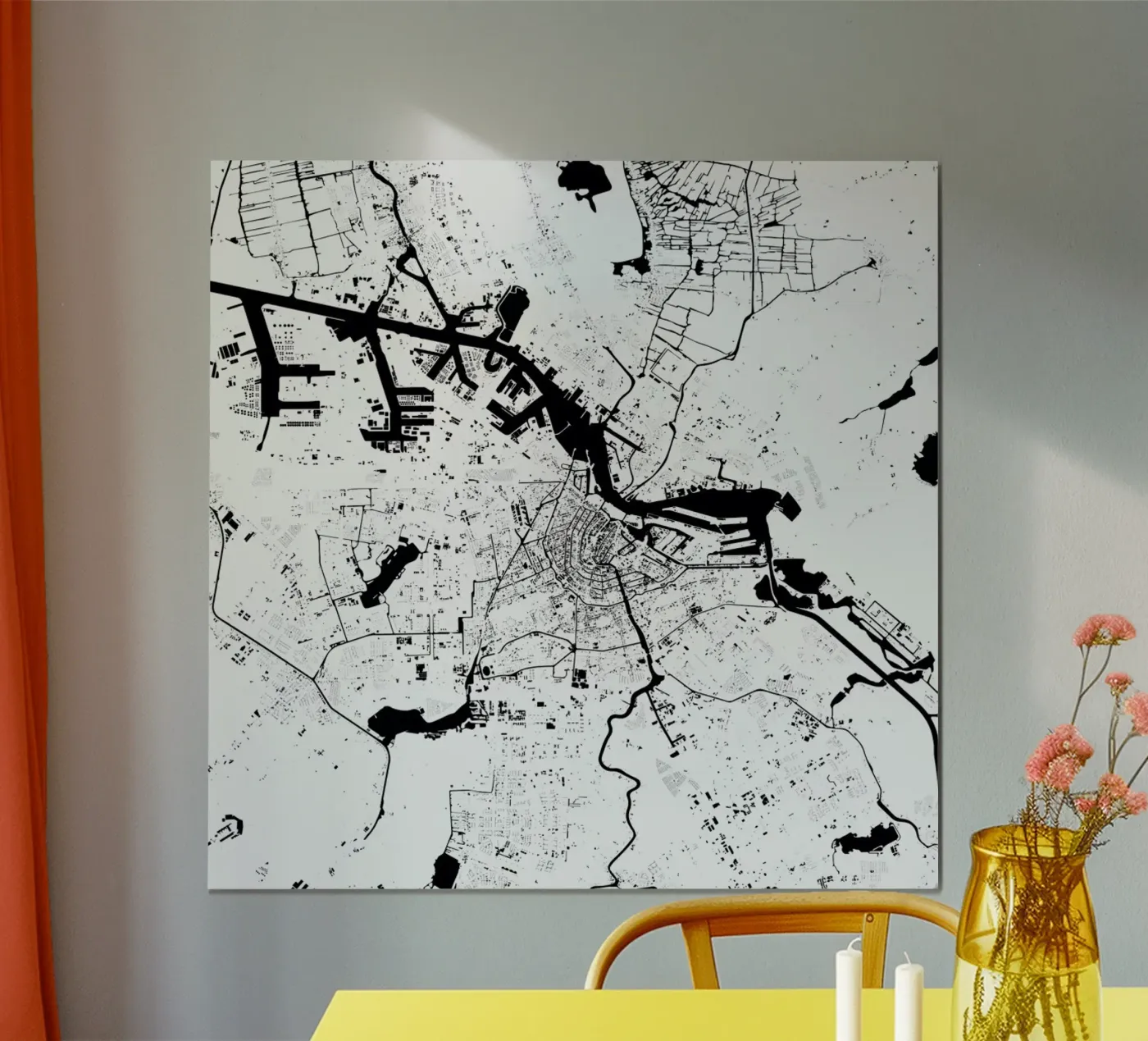 Amsterdam White poster da Urban Maps