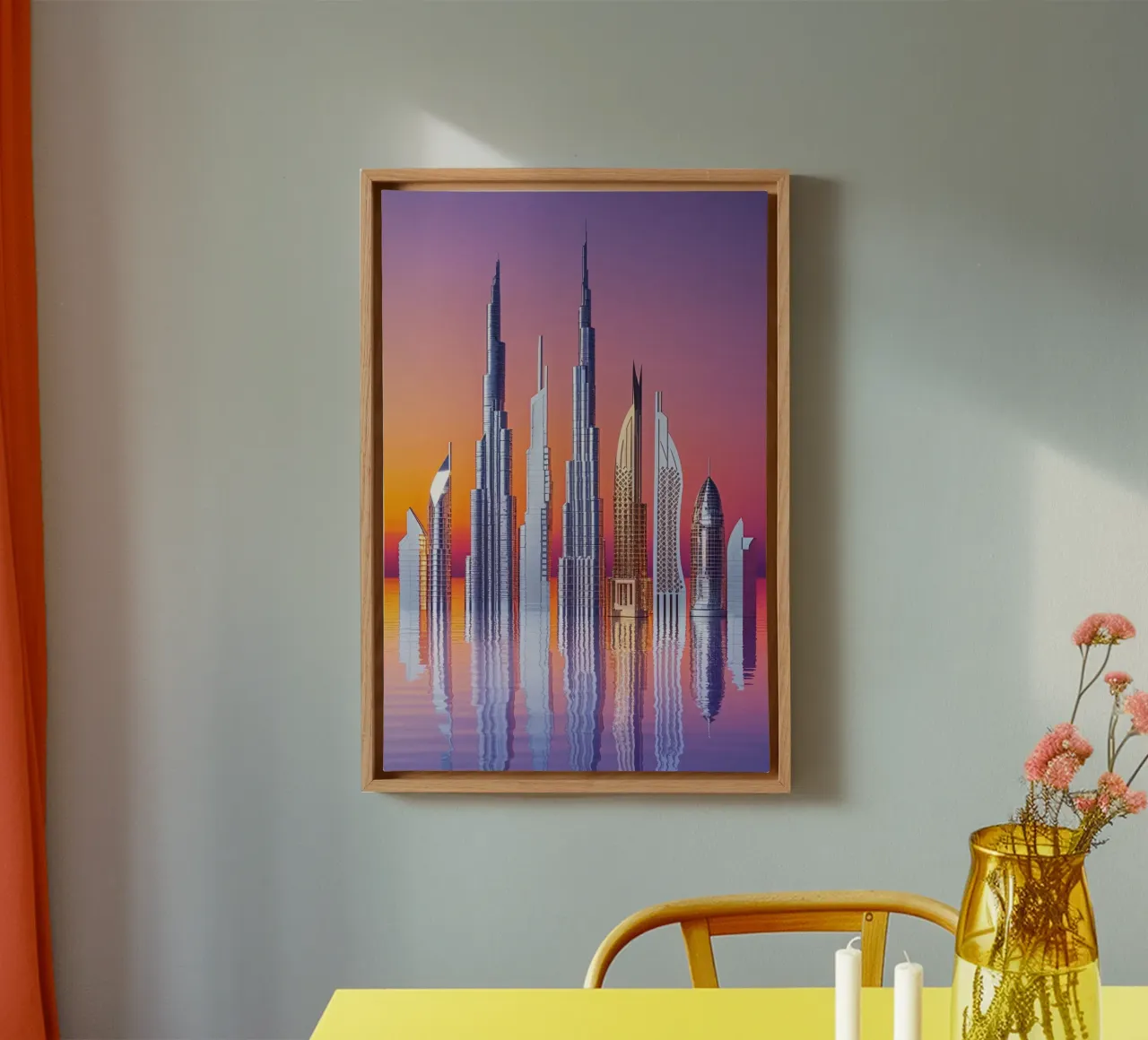 Dubai's Futuristic Horizon: Reflections of Innovation tela con Cornice a cassetta da AlbertKlee