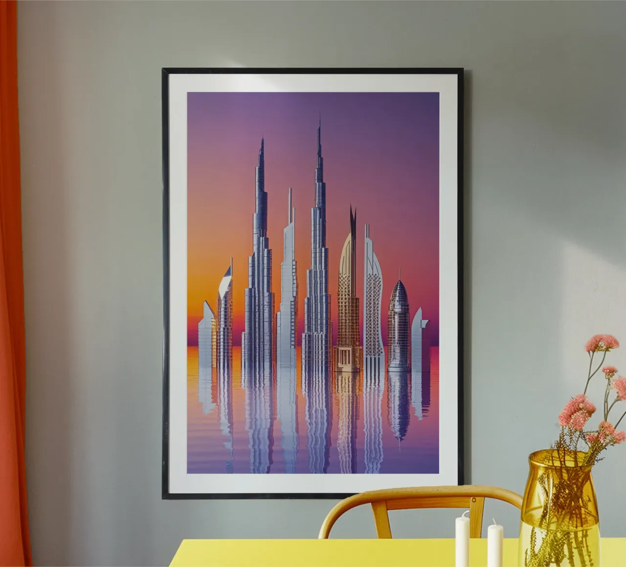 Dubai's Futuristic Horizon: Reflections of Innovation poster con telaio in plastica da AlbertKlee