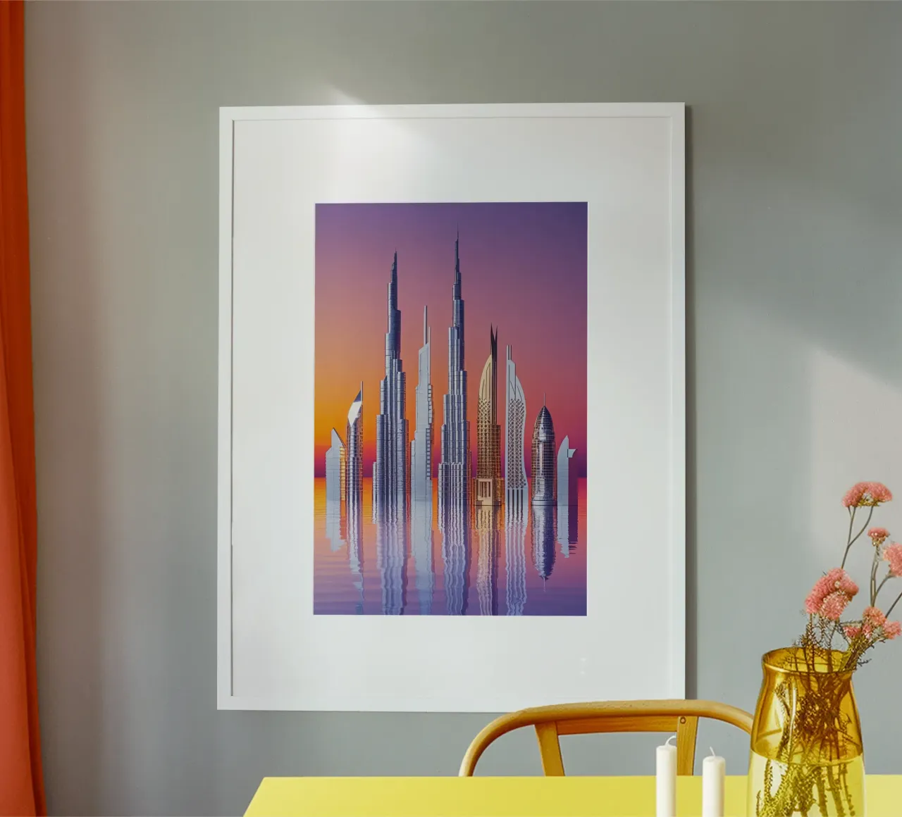 Dubai's Futuristic Horizon: Reflections of Innovation poster con telaio in plastica da AlbertKlee