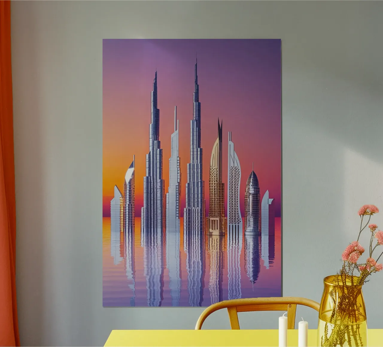 Dubai's Futuristic Horizon: Reflections of Innovation poster con telaio in plastica da AlbertKlee