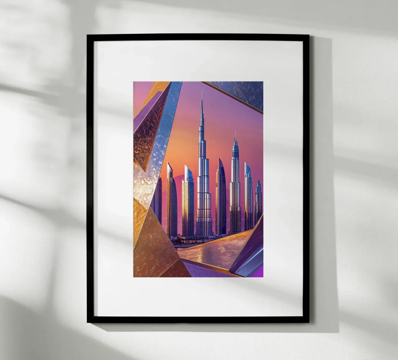 Dubai’s Abstract Skyline: Sunset Reverie poster da AlbertKlee