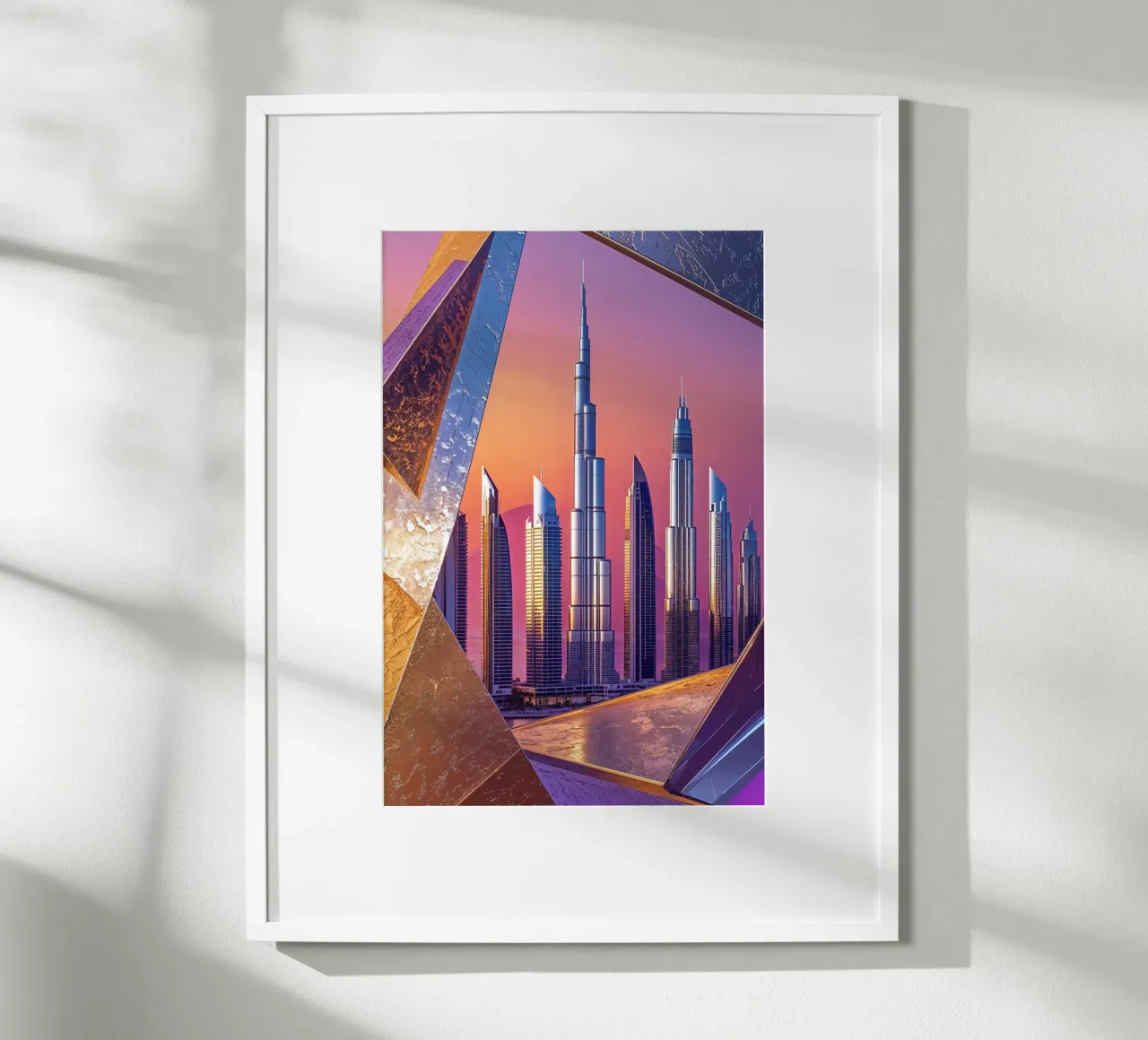 Dubai’s Abstract Skyline: Sunset Reverie poster da AlbertKlee