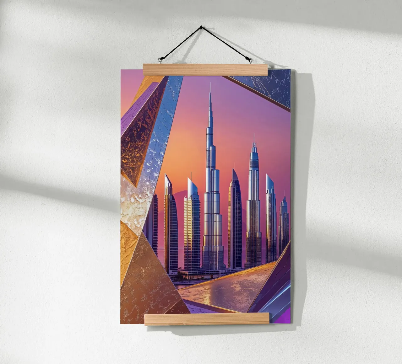 Dubai’s Abstract Skyline: Sunset Reverie poster da AlbertKlee