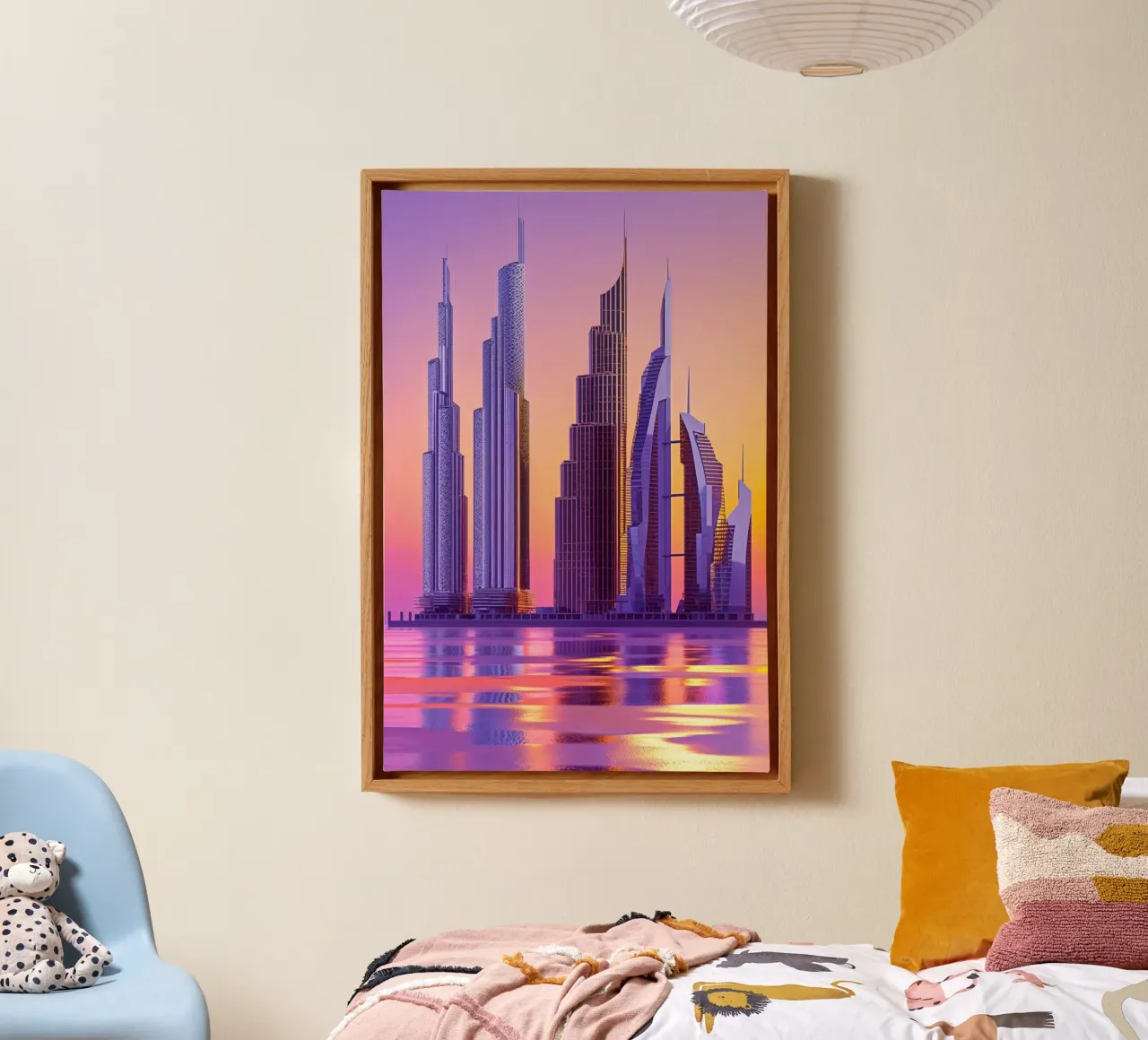 Dubai’s Skyline: A Modern Utopia tela con Cornice a cassetta da AlbertKlee