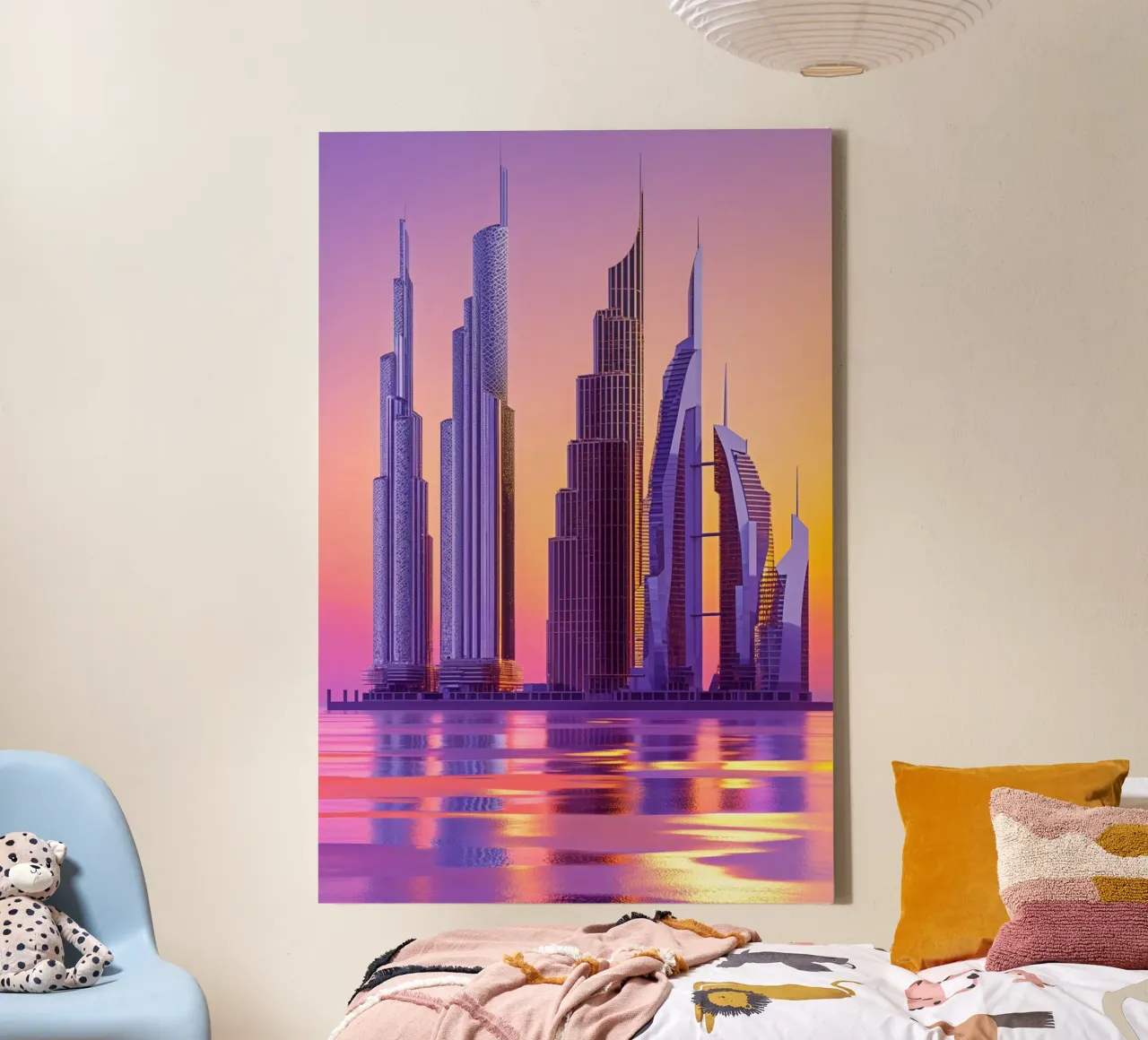 Dubai’s Skyline: A Modern Utopia tela con Cornice a cassetta da AlbertKlee