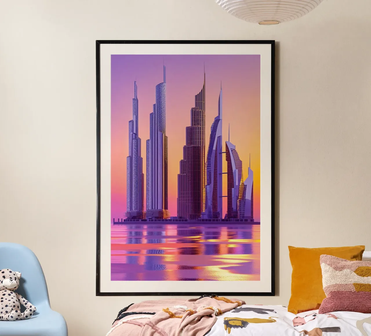 Dubai’s Skyline: A Modern Utopia poster con telaio in plastica da AlbertKlee