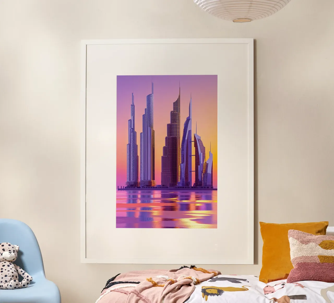 Dubai’s Skyline: A Modern Utopia poster con telaio in plastica da AlbertKlee