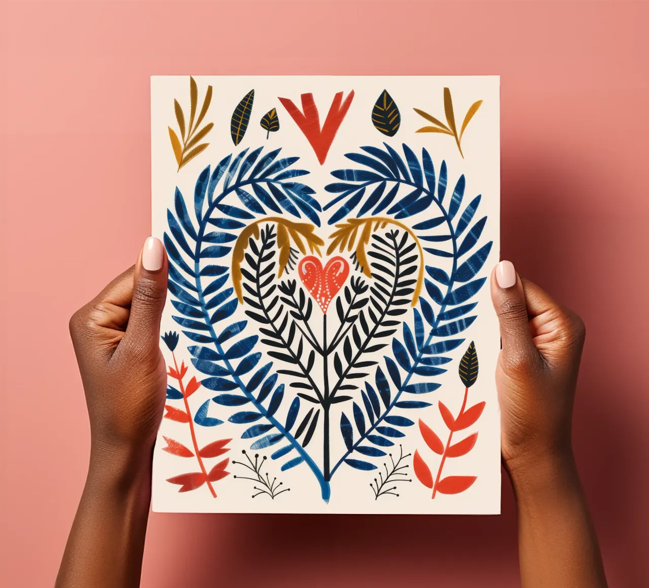 Boho Botanical Valentines Day Love Heart Abstract Flower sticker sheet by Gentle Echoes Art