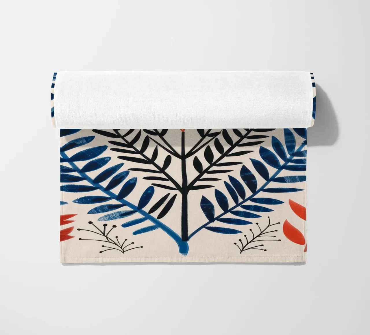 Boho Botanical Valentines Day Amore Cuore Fiore Astratto telo mare da Gentle Echoes Art