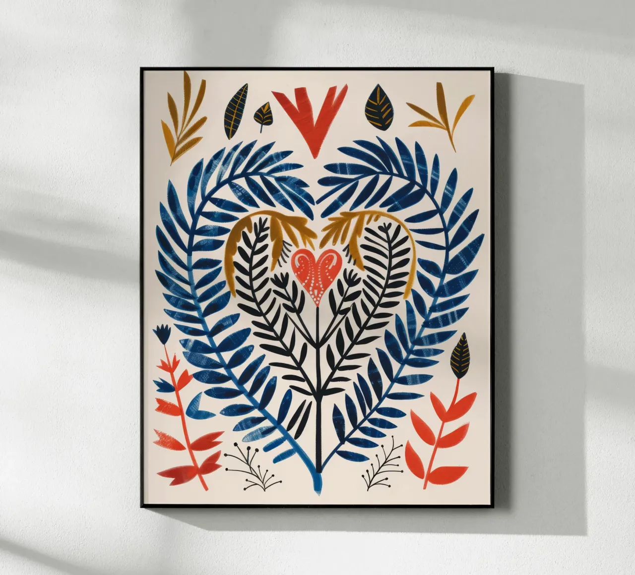 Boho Botanical Valentines Day Amore Cuore Fiore Astratto plexiglass da Gentle Echoes Art