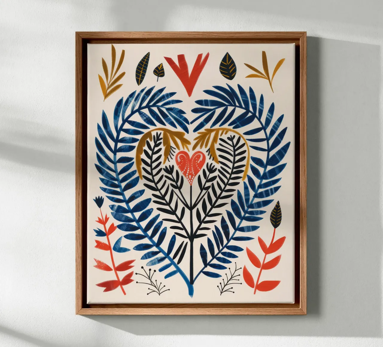 Boho Botanisch Valentijnsdag Liefde Hart Abstracte Bloem canvas van Gentle Echoes Art