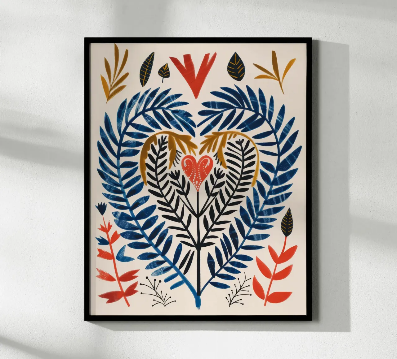 Boho Botanical Valentines Day Amore Cuore Fiore Astratto carta hahnemühle da Gentle Echoes Art