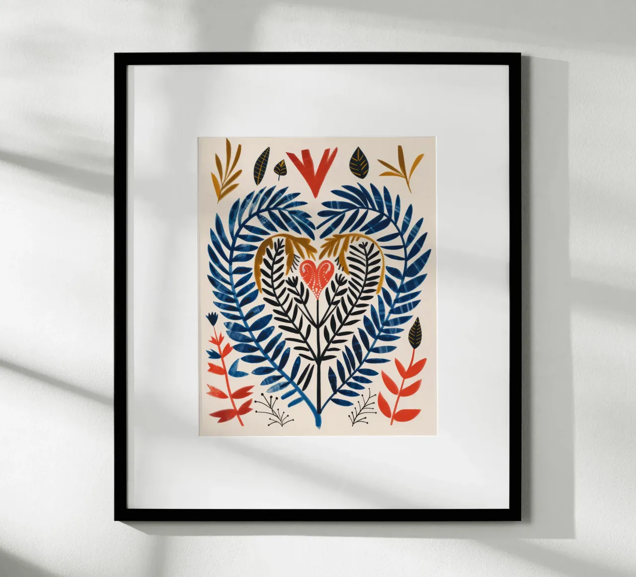 Boho Botanical Valentines Day Amore Cuore Fiore Astratto carta hahnemühle da Gentle Echoes Art