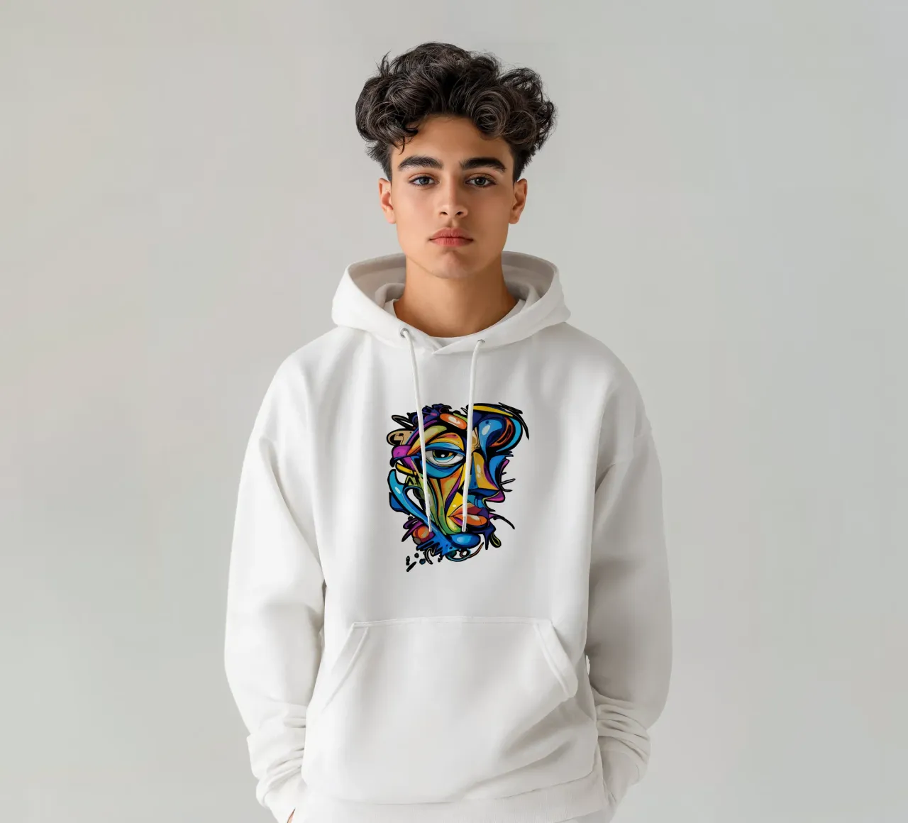 Face #2 felpa con cappuccio da Art Unleashed